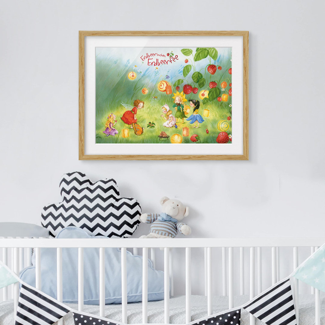 Gerahmtes Poster Strawberry Fairy Lanterns