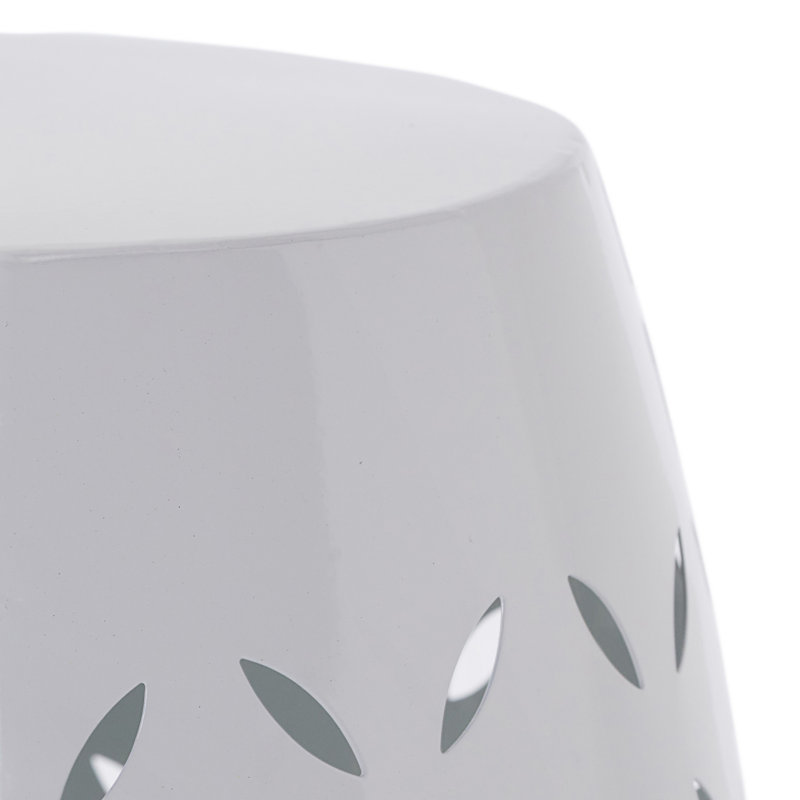 Accent Side Table, Cylindrical Design End Table, Coffee Side Table, White