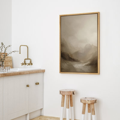 Reproduction de paysage abstrait encadrée d'art mural sur toile pour un décor moderne