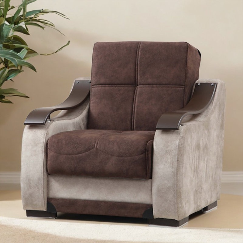 Fauteuil Bella, Velours brun