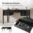 Hoai 55''W Transitional Fluted Simple Assembly Desk with Charging Station and Cable Management-1138859367