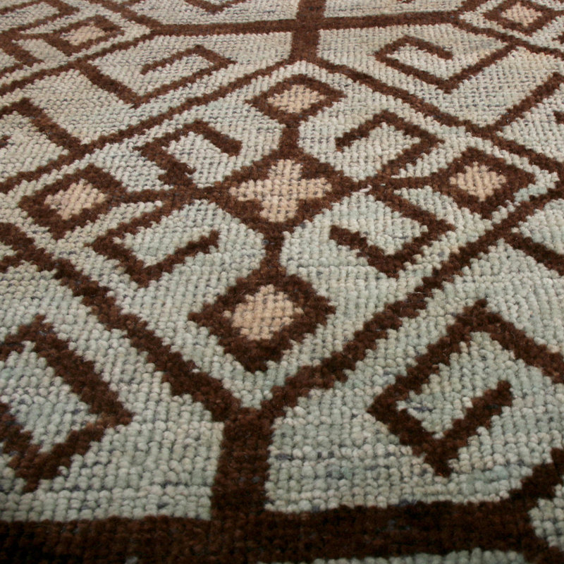Burano Hand Knotted Wool Geometric Area Rug, Rectangle 10' x 14'