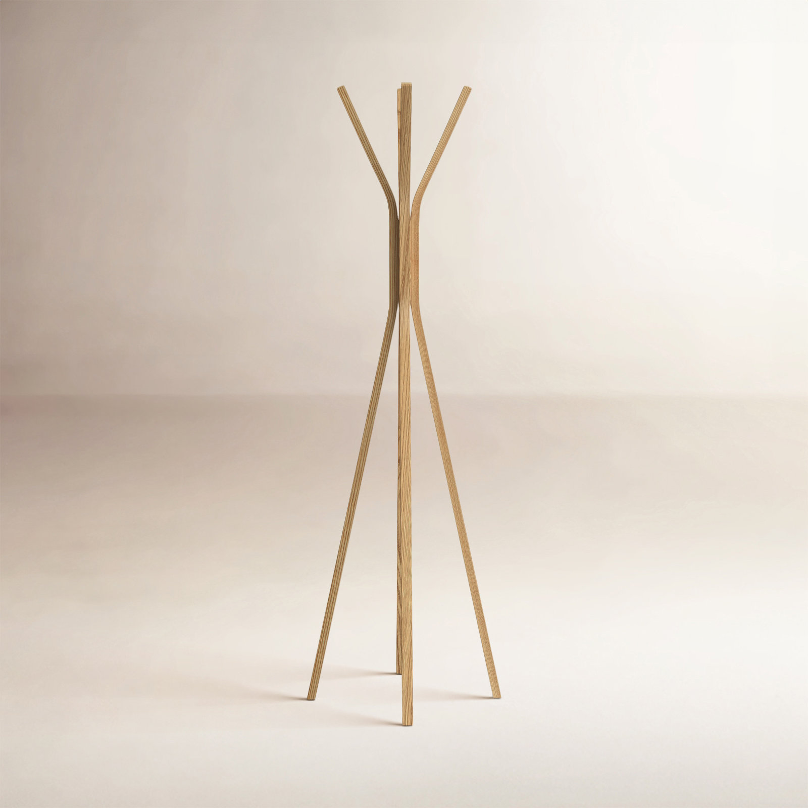 Glynis 4 - Hook Freestanding Coat Rack, Natural