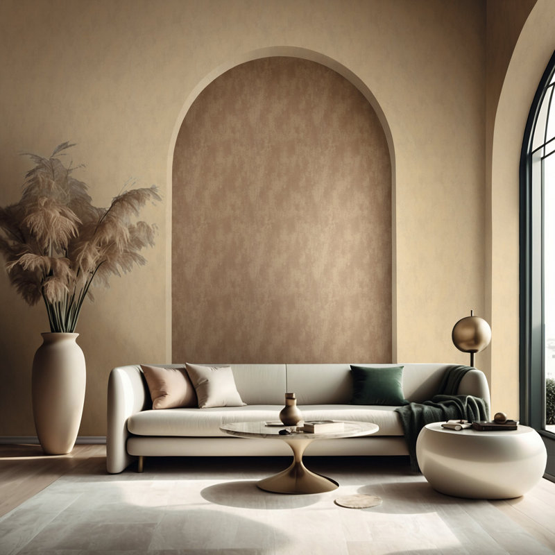 Terra Collection Textured Plaster Wallpaper Roll, Brown