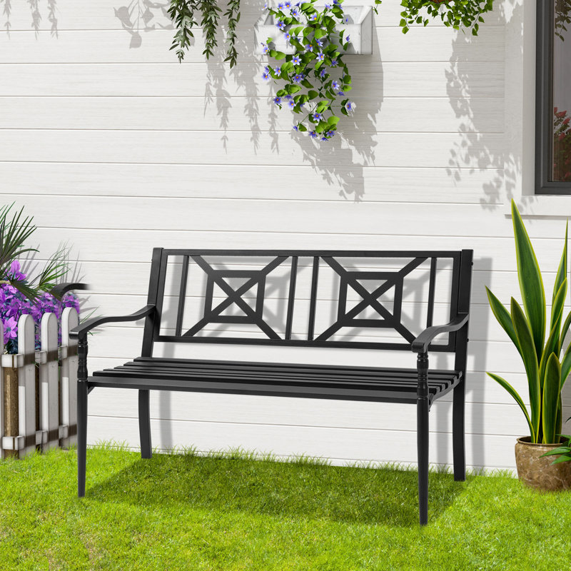 Banc de jardin en acier Velma