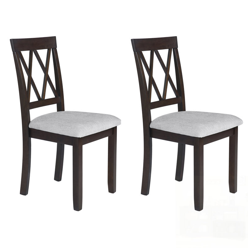 Élégante chaise de salle à manger en tissu rembourré avec pieds en bois massif et siège rembourré pour plus de confort et de durabilité