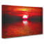 Red and Orange Sunset Above the Sea in Abstract - Wrapped Canvas Painting Pint-55322550