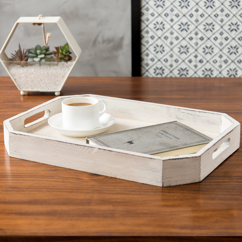 40.6 cm Vintage White Serving Tray
