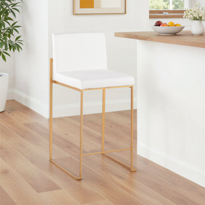 Ernestine High Back Faux Leather Bar & Counter Stool