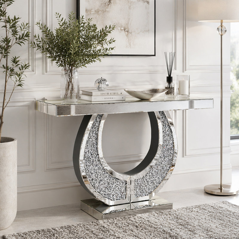 Console 45 po tout miroir avec cadre en forme de O, 45"W
