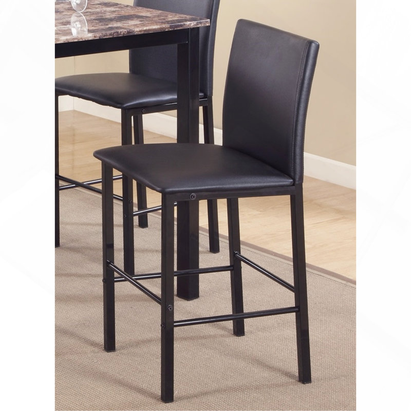 Chaises de salle à manger en métal Citico avec structure en métal noir, ensemble de 4