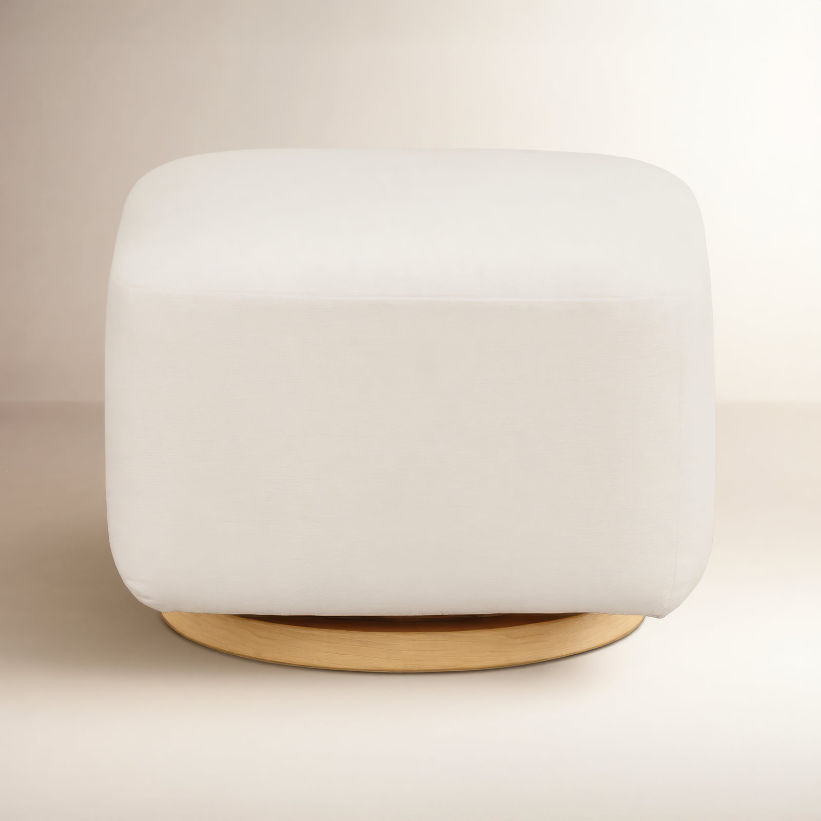 Kiwi Gliding Ottoman, Cream Polyester Blend, Natural