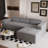 Boneless 109" Modular Sectional Sofa, Modern Teddy Fabric L Shaped Couch, 3 Seat Corner Sofa Couch, Modern Upholstered Couch With Chaise & Pillows For Living Room Apartment, No Assembly Required-698420244