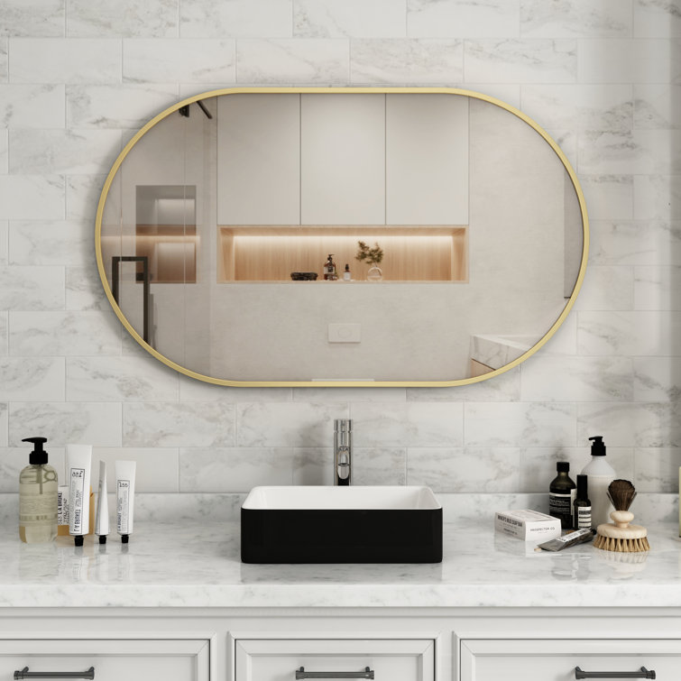 Latwanna Oval Metal Wall Mirror