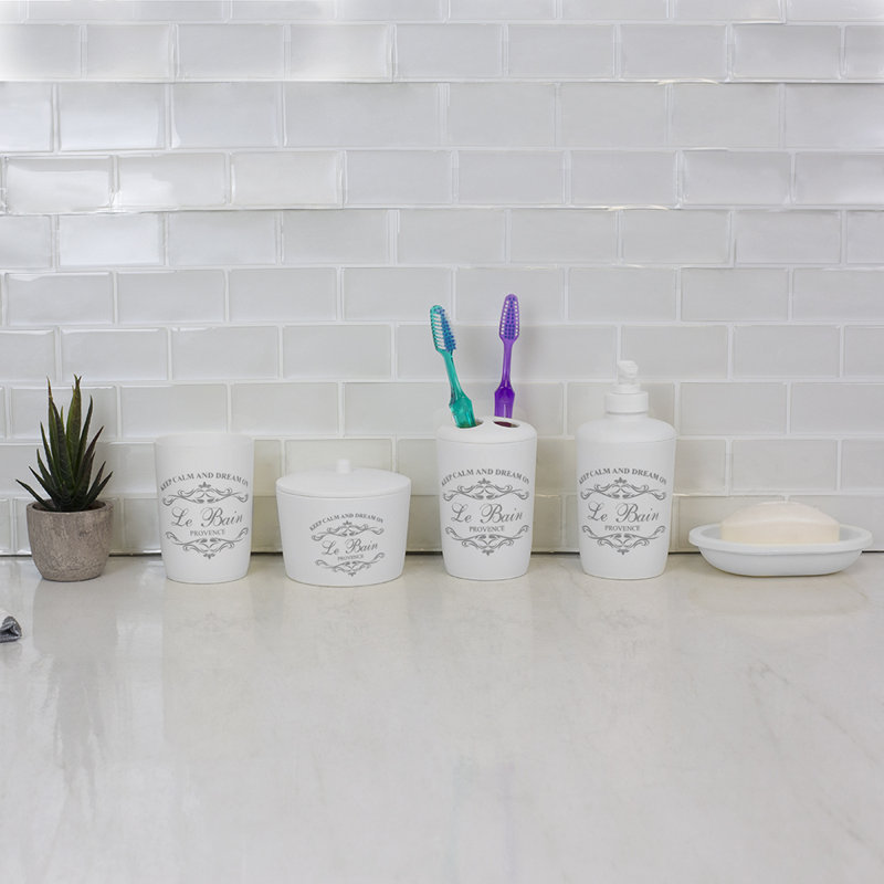 Bathroom Accessory Set, White