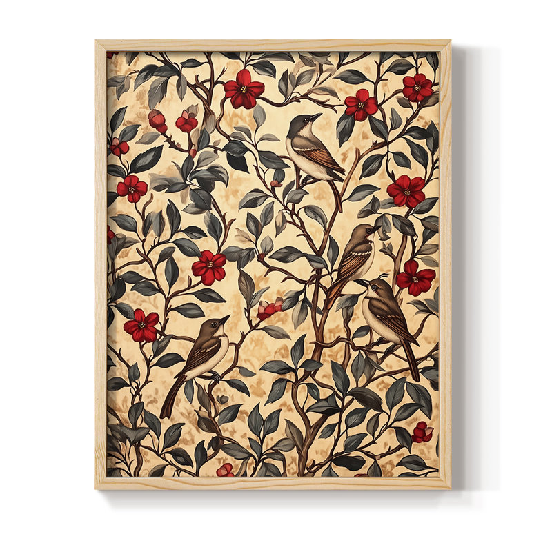 WM MORRIS Series CI Framed Print - Solid Wood, 11" H x 9" W