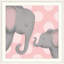 «Elephant Mommy and Baby on Pink», impression-49378431-49378436