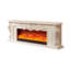 Blanc massif + foyer en bois manufacturé avec meuble télé-117609935