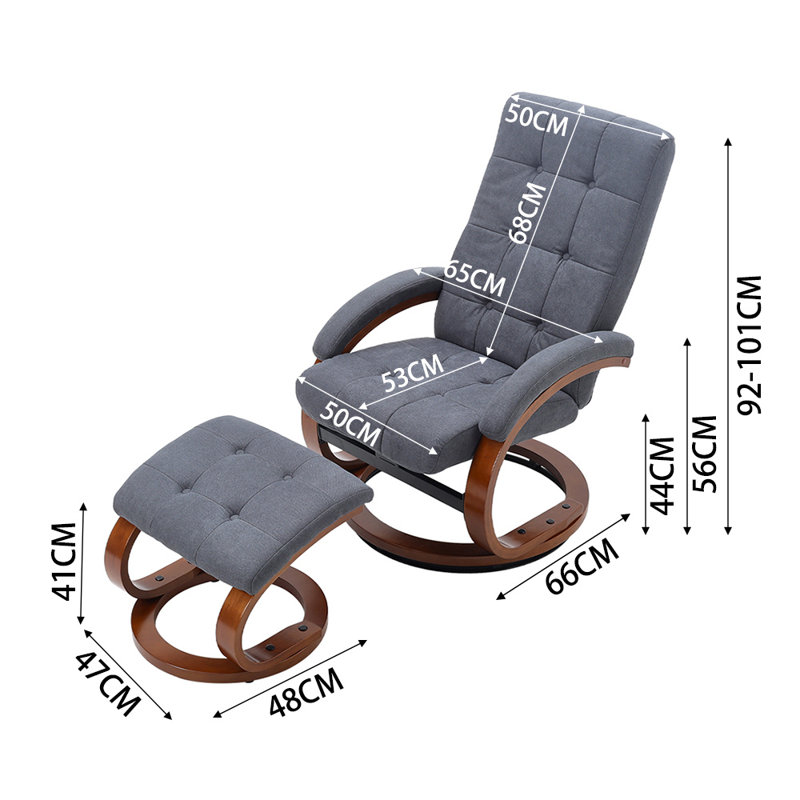 Velvet Recliner with Ottoman