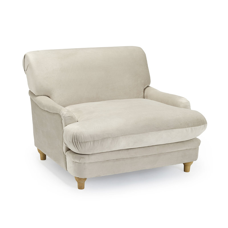 Upholstered Armchair, Beige, Polyester Blend