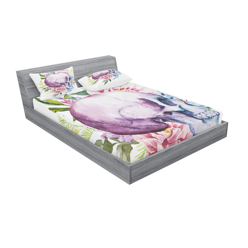 Ensemble de draps à fleurs mortes, Ensemble de drap pour grand lit avec drap-housse