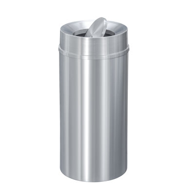 Poubelle Glaro Tip Action - 16 gallons - Finition entièrement en aluminium satiné