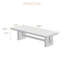 Table de salle à manger rectangulaire en bois massif avec deux piédestaux-875179933