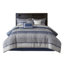 Ensemble d'édredon 7 pièces jacquard bleu marine