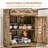 Rustic Brown Kitchen Sideboard - Solid Wood Countertop Storage Cabinet. 2 Drawers, Doors, Adjustable Shelf. For Dining, Entryway. 26.75"W X 15.75"D 33.5"H With Storage.