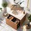 Meuble-lavabo mural moderne en bois avec rangement 24 po-571677104