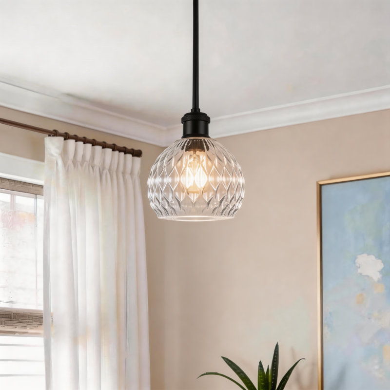 Single Pendant Light With Glass Shade