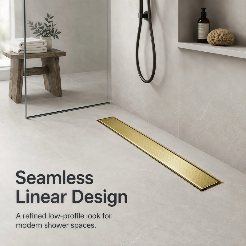 Bonde linéaire en or brossé FlowCore 24 po, Or brossé