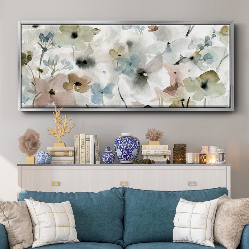 Evening Garden- Framed Canvas, 8" H x 20" W