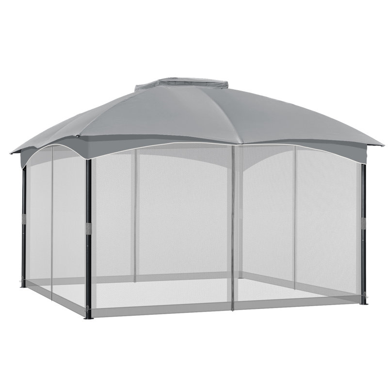 Universal Gazebo Mosquito Netting, 210cm H x 487cm W x 365cm D, Grey