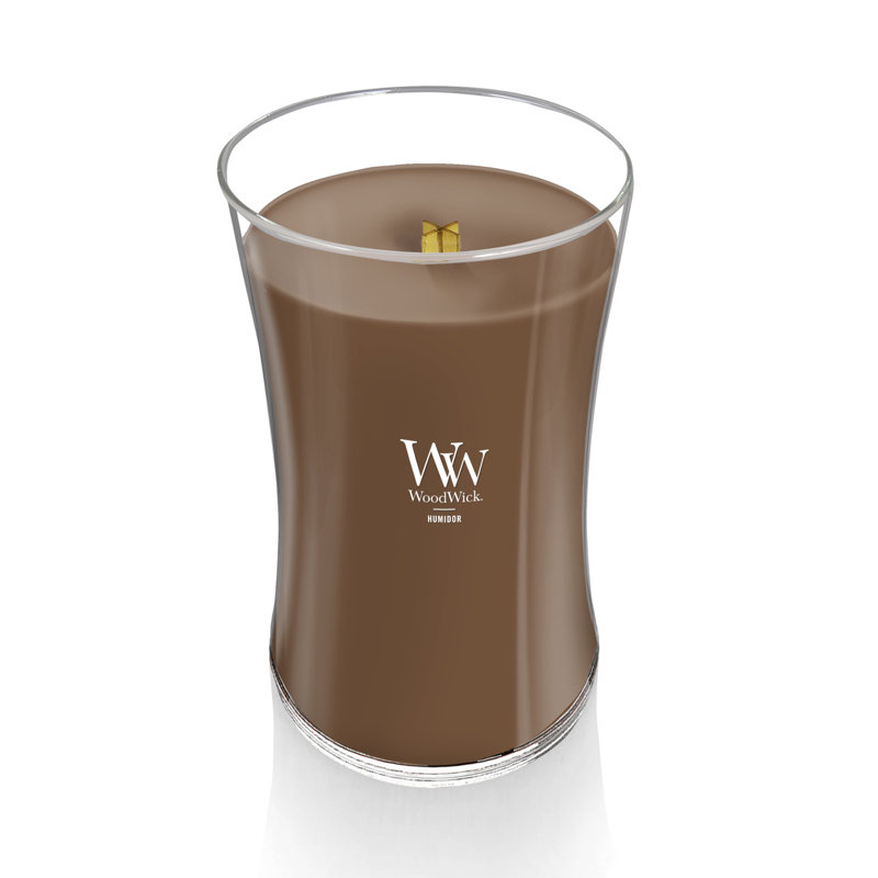 Grande bougie sablier WoodWick® Praline, Brun