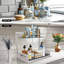 Rangement sous l'évier avec tiroir coulissant - Tablette d'armoire à 2 niveaux réglable en hauteur pour la cuisine, la salle de bain et le garde-manger