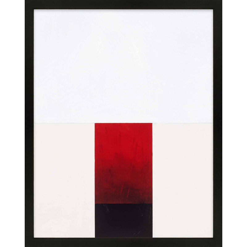 Tempo With Red 2 Print by Robert Kamnatnik, Black Framed Paper, 20" H x 16" W x 1.25" D