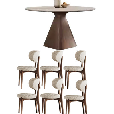 Table de salle à manger ronde moderne avec plateau en pierre
