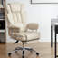 Grand et grand siège de bureau beige, capacité de 500 lb, inclinable en cuir ergonomique avec repose-pieds pour la chaise de la maison - beige ordinateur