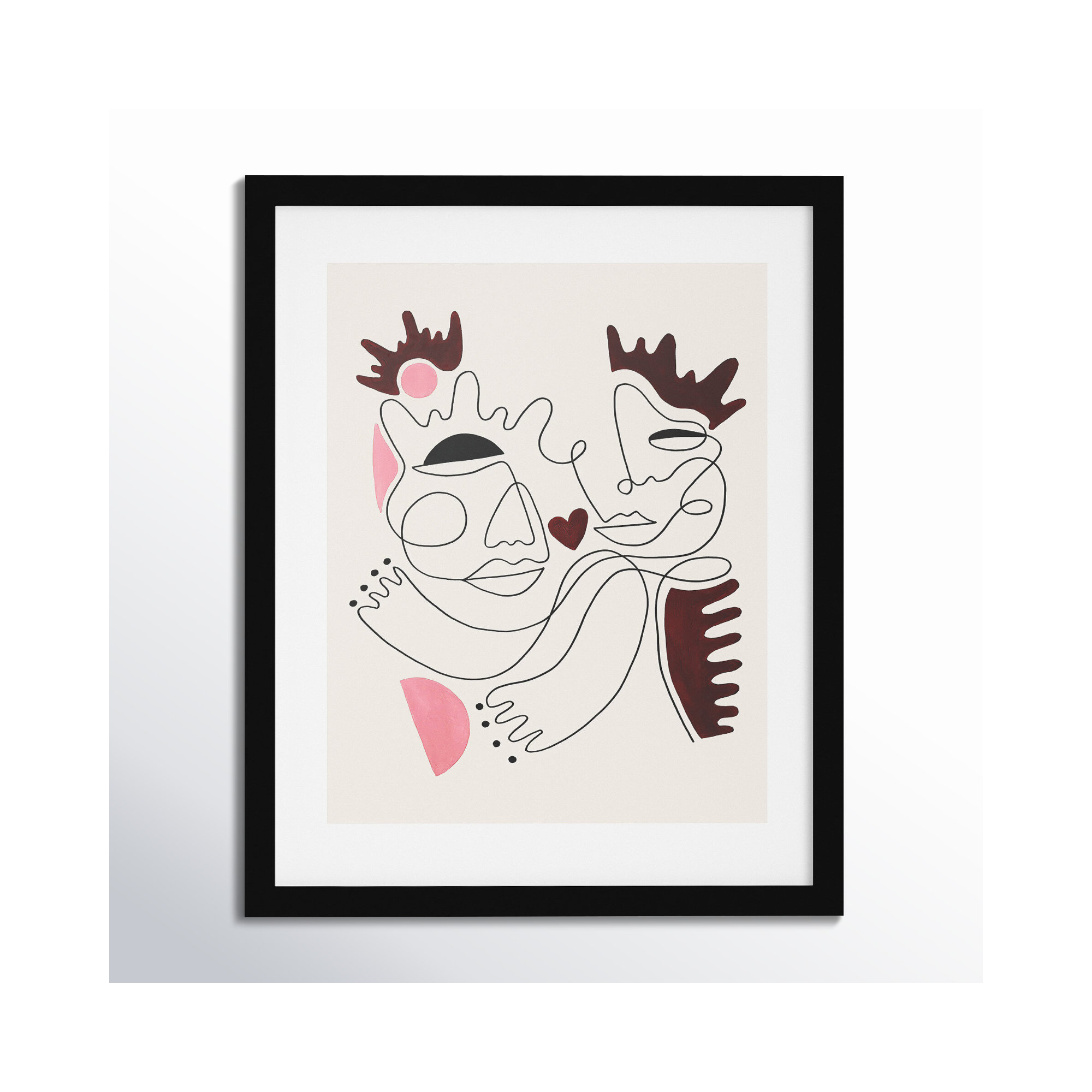 Love Yours by Shatha Al Dafai, Noir Black Framed, 21.38" H x 17.38" W x 0.875" D