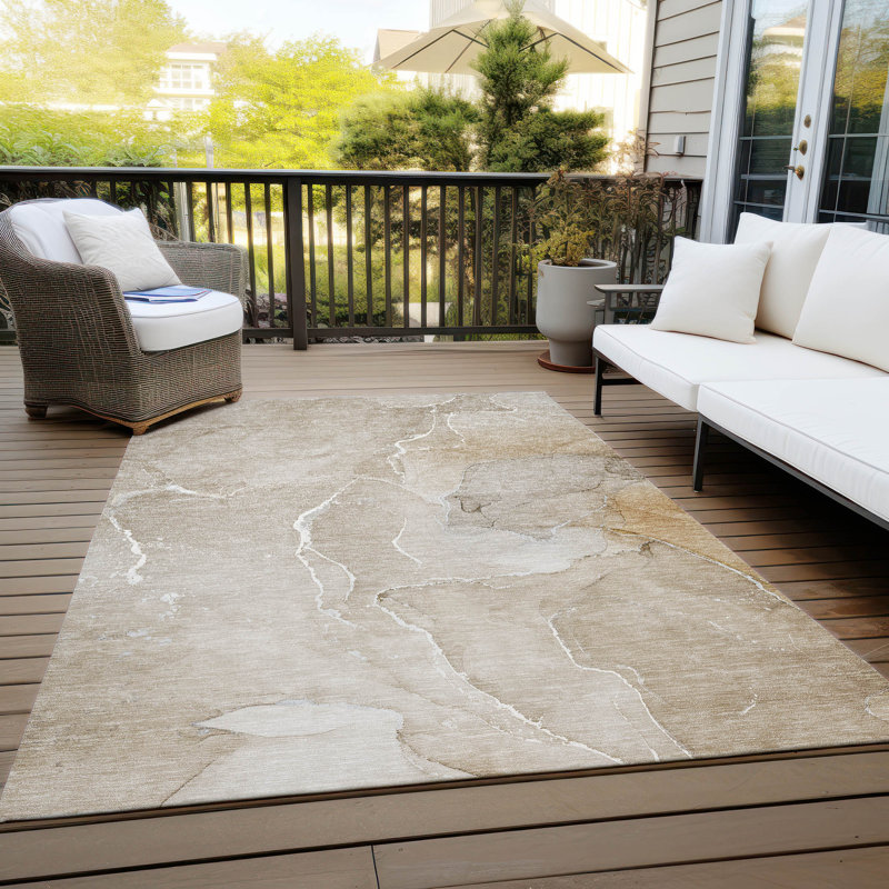 Abstract Indoor / Outdoor Rug, Rectangle 5' x 7'6"