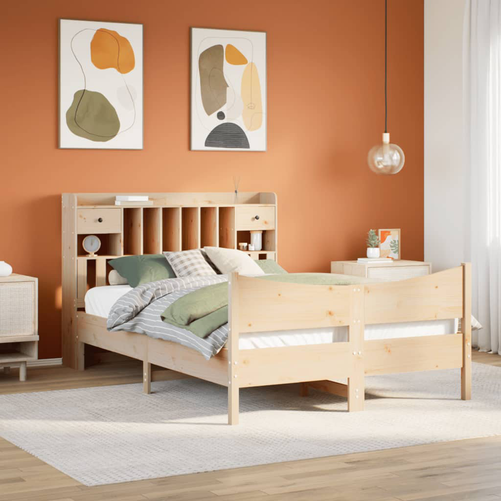 solid wood bed without mattress in wax brown 200 x 200cm pine wood