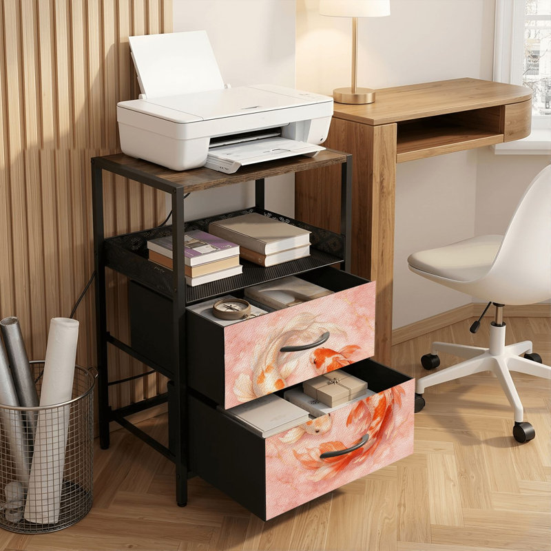Table de chevet 2 tiroirs avec station de charge, table de chevet avec ports USB et prises USB