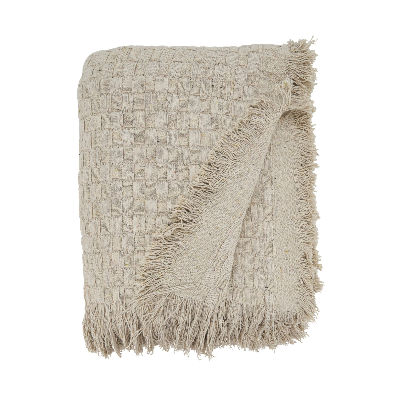 Sevan Collection Waffle Weave Throw Blanket, Beige