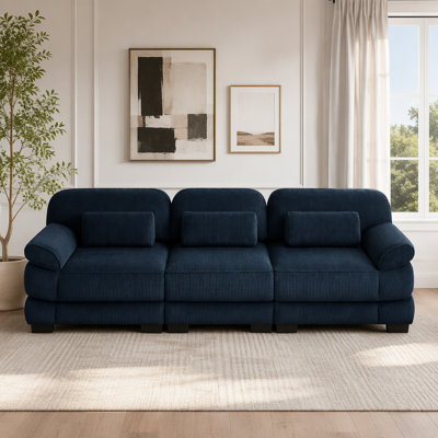 Canapé modulaire surdimensionné 3 places Cloud Couch, bleu
