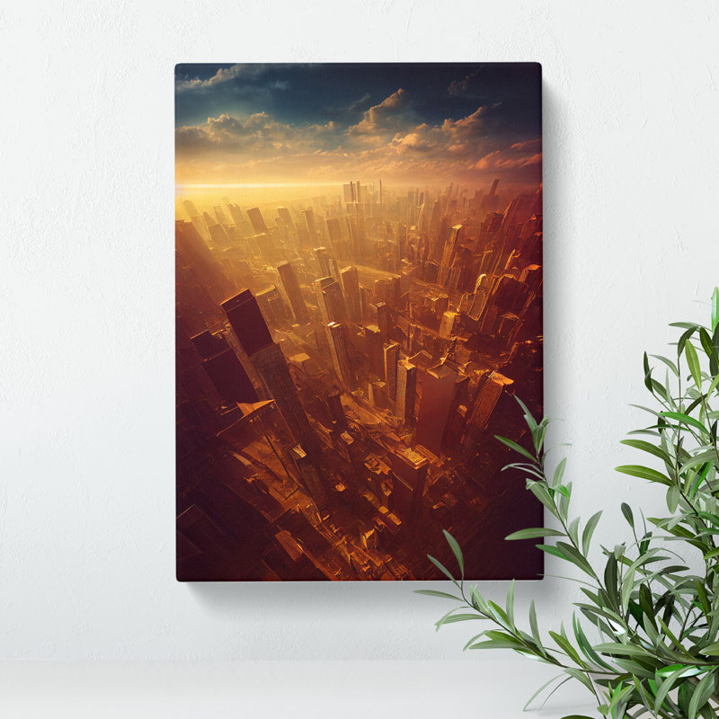 View Of A City Skyline No.2 - Wrapped Canvas Print, 50cm H x 35cm W x 3cm D