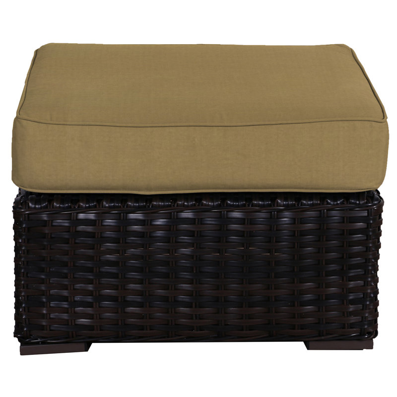 Repose-pieds d'extérieur avec coussin Sireci, Sunbrella® beige bruyère