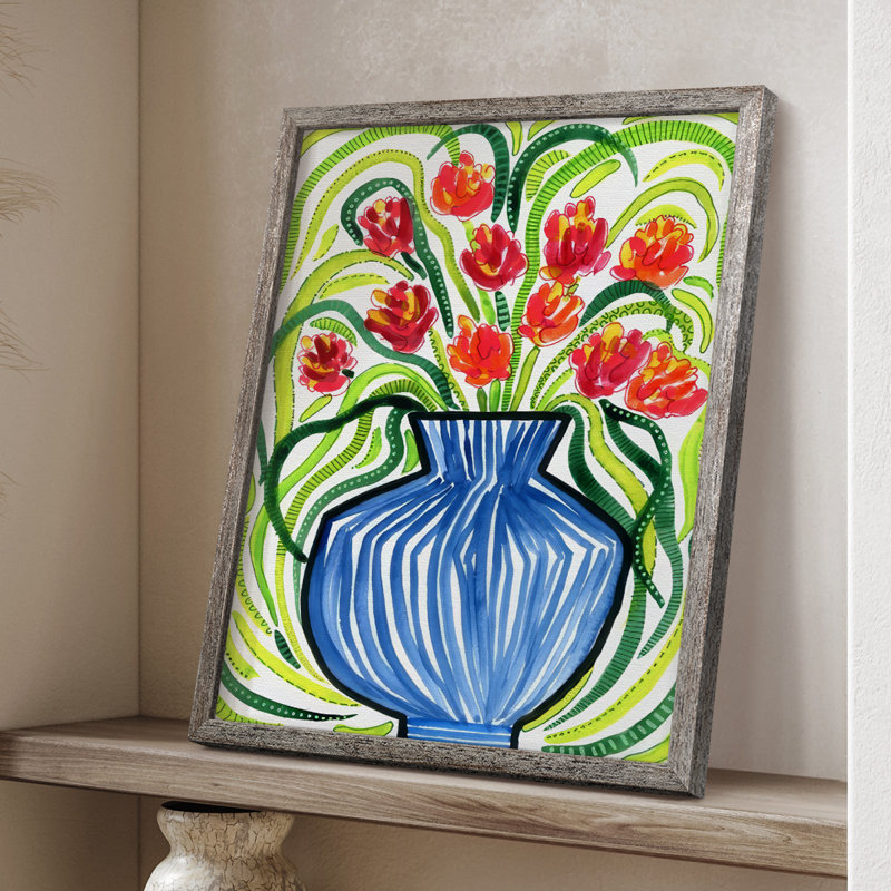 «Adventure Floral I», reproduction encadrée - bois massif, H 21 po x l 17 po