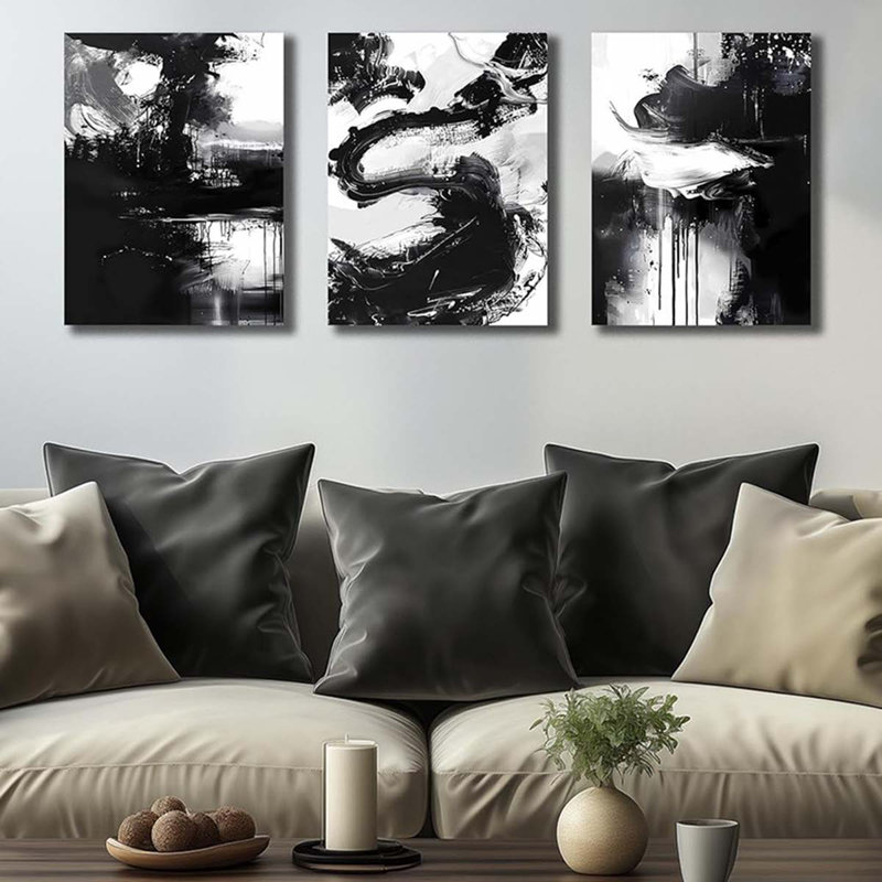 3 Piece Wrapped Canvas Print, 40 cm H x 90 cm W