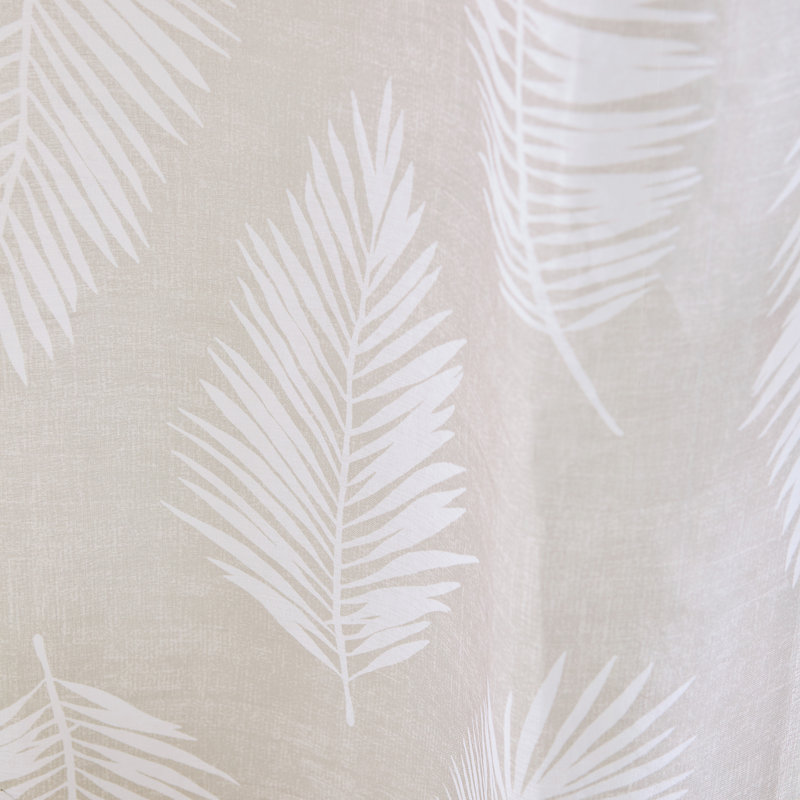 Palm Leaf Voile Curtain Panel, 140 W x 122 D cm